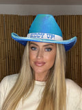 "Giddy Up" Light-Up Cowboy Hat- Iridescent Turquoise