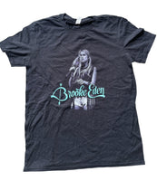 Brooke Eden Face Tee-- Black and Turquoise